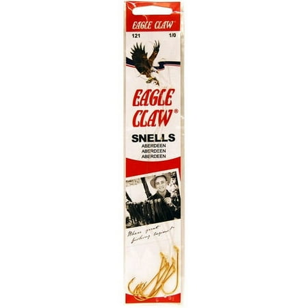 Eagle Claw 121-6 Aberdeen Snell Fish Hook  Gold  Size 6