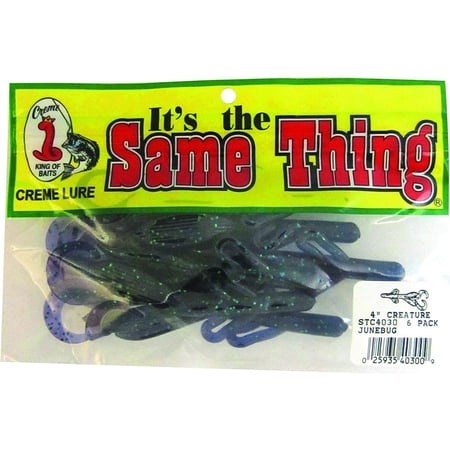 Creme STC4030 4-Inch Same Thing Creature  6-Lures  Junebug Finish