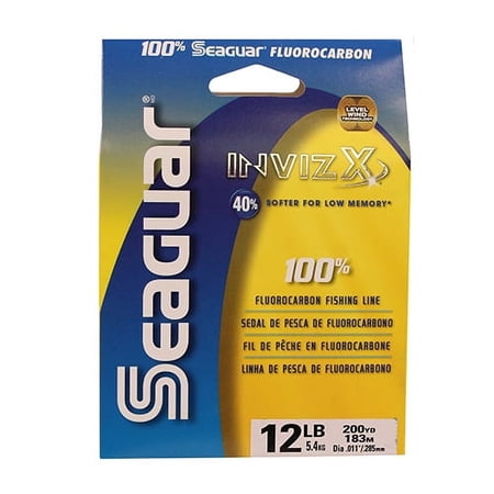 Seaguar Invizx Freshwater 100% Fluorocarbon Fishing Line 12lbs  200yds Break Strength/Length - 12VZ200