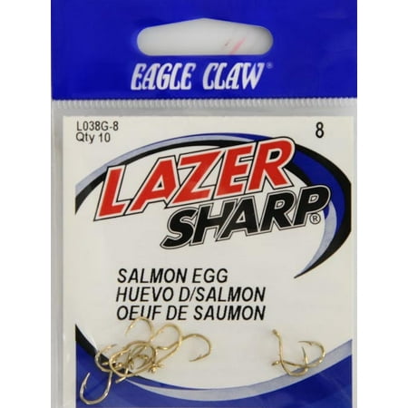 Lazer Sharp L038GH-8 Salmon Egg Hook  Gold  Size 8 Hook