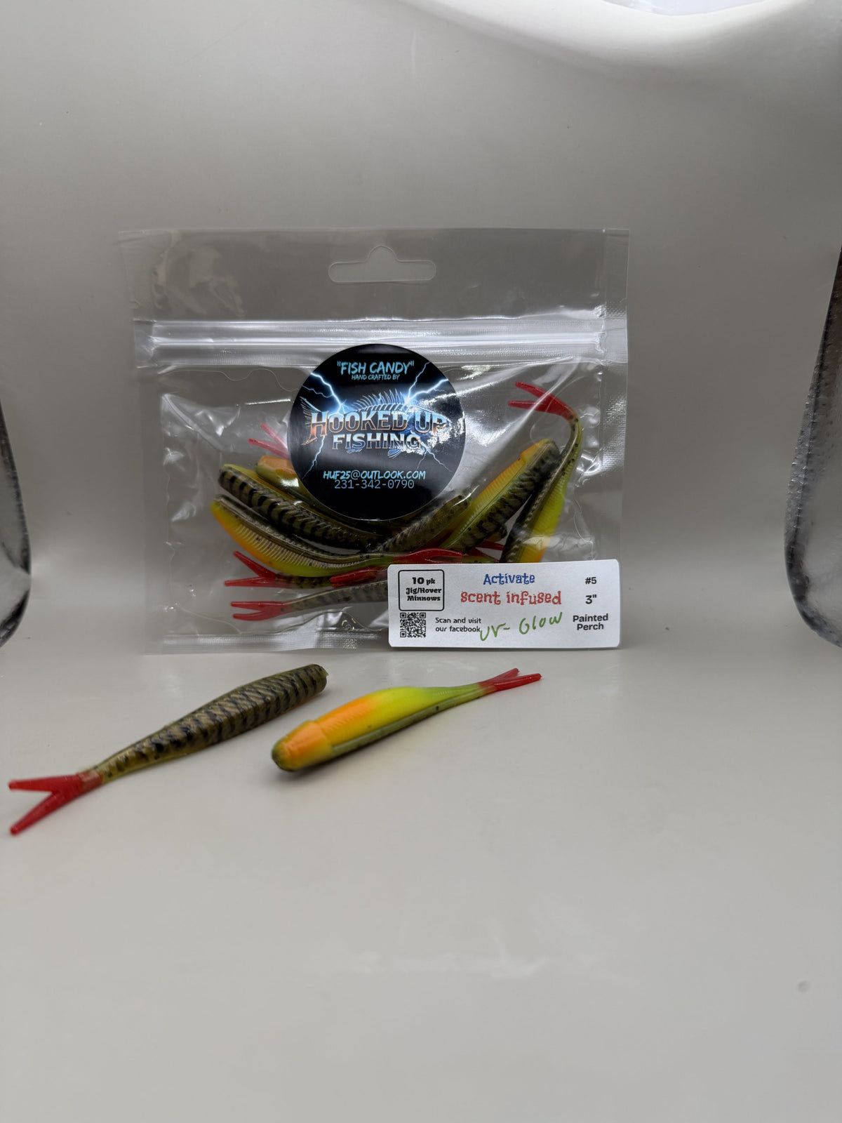 Tracer Shad 3" #5 Updated Painted Perch image 0