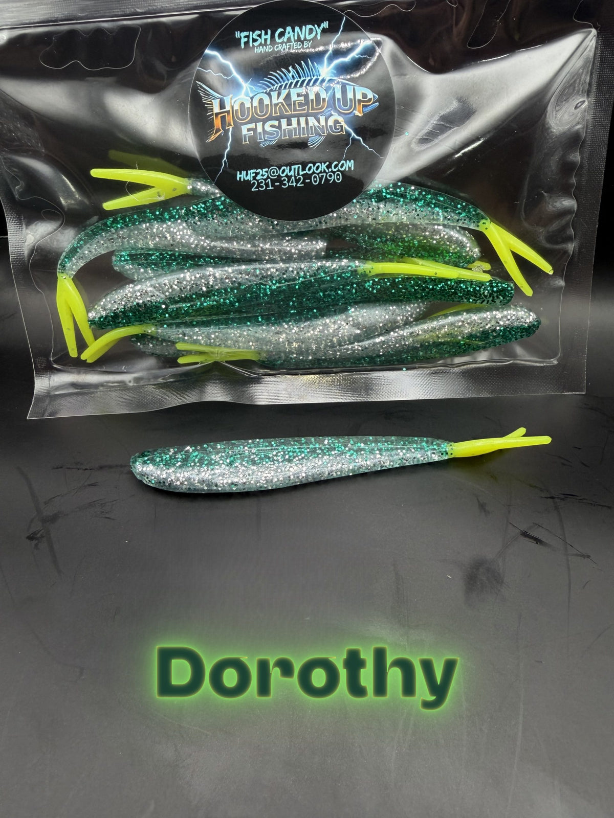 Jigging Minnow 4" #8 Dorothy (Optional) Tail - Chartreuse image