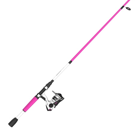 Zebco Roam Spinning Reel and Fishing Rod Combo  6-Foot 6-in 2-Piece Rod  Pink