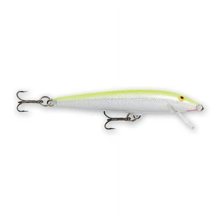 Rapala Original Floating Minnow 11 Fishing Lure 4 3/8  3/16oz Silver Fluourescent Chartreuse