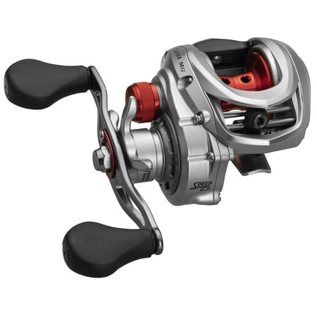Lew s Laser MG Speed Spool SLP Baitcast Fishing Reel  7.5:1 Gear Ratio  Right-Hand Retrieve  Silver/Red