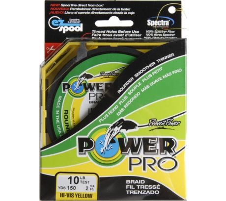 PowerPro Braided Fishing Line  10lb x 150yd ylw  [21100100150Y]