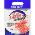 Lazer Sharp L2FOUH-6 Octopus Hook  Fluorescent Orange  Size 6  25 Pack