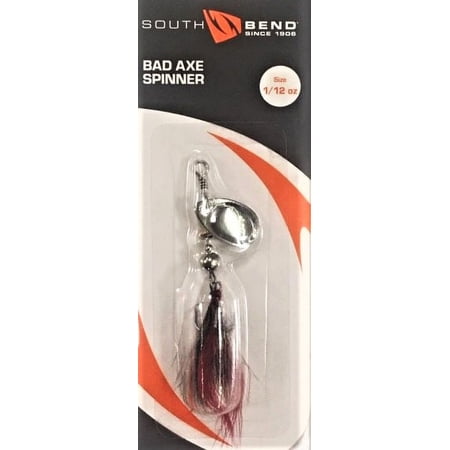 South Bend BAD AXE SPINNER 1/12 oz SILVER/DRESSED #0  Spinner baits