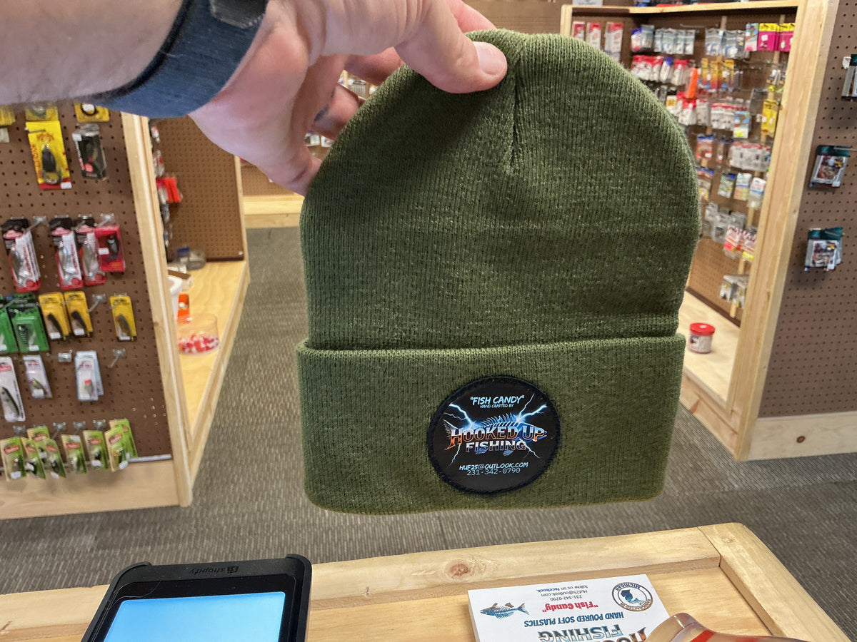 Green flip logo beanie