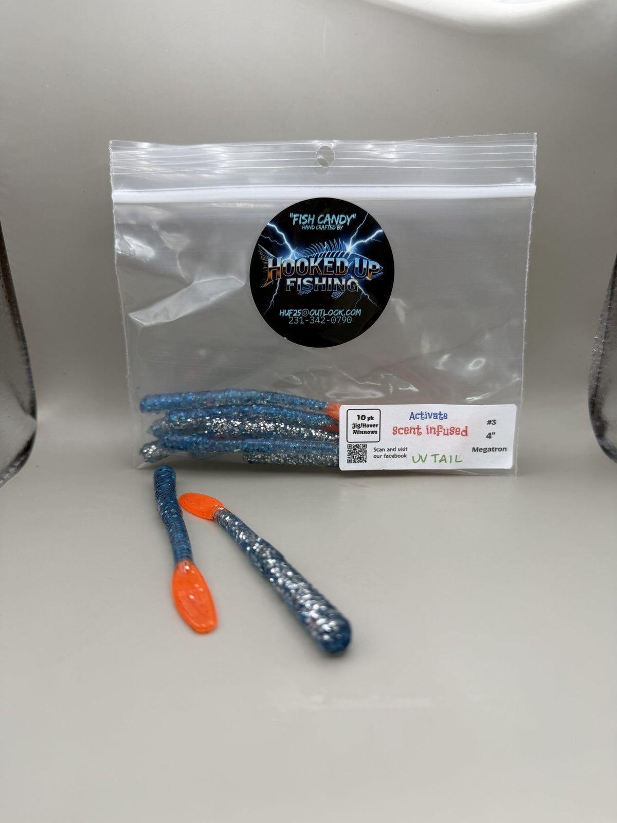 Paddle Tail Worm 4" #3 Megatron (choice) tail - UV-Orange image