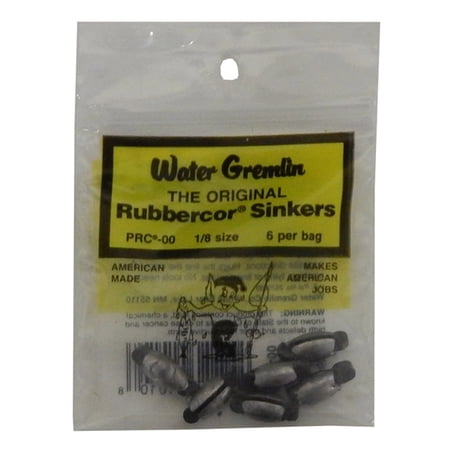 Water Gremlin PRC-00 Rubbercore Sinker 1/8oz 6Pc