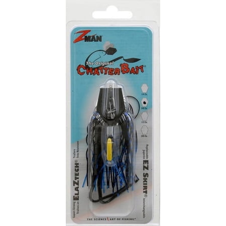 Z-Man Original Chatter Bait  Blue  Black  & Nickel Blade  3/8 oz  CB38-110