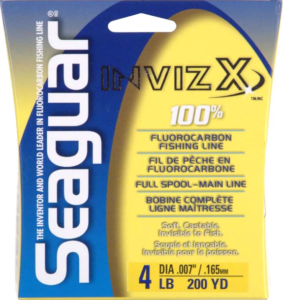 Seaguar Invizx Freshwater 100% Fluorocarbon Fishing Line 4lbs  200yds Break Strength/Length - 04VZ200