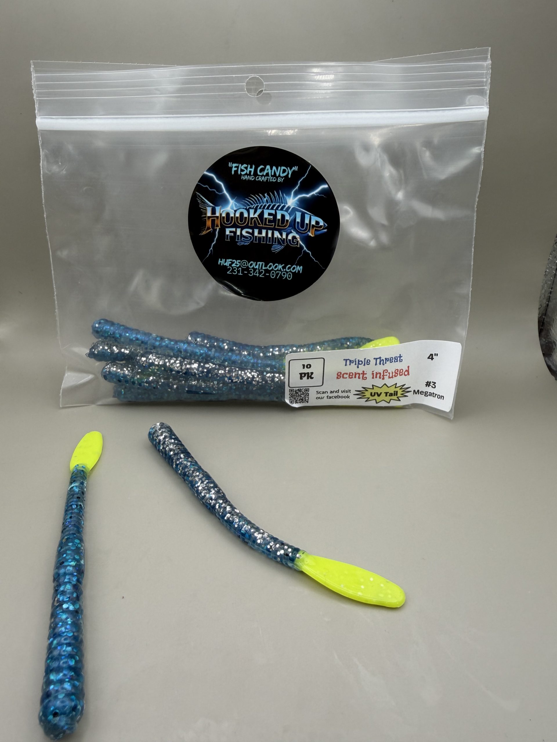 Paddle Tail Worm 4" #3 Megatron (choice) tail